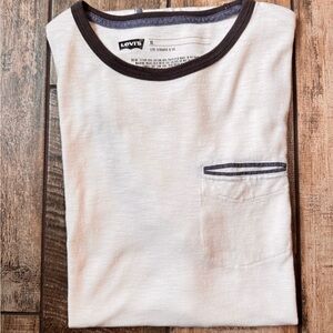 Levi's Men's White Tee with Black Trim